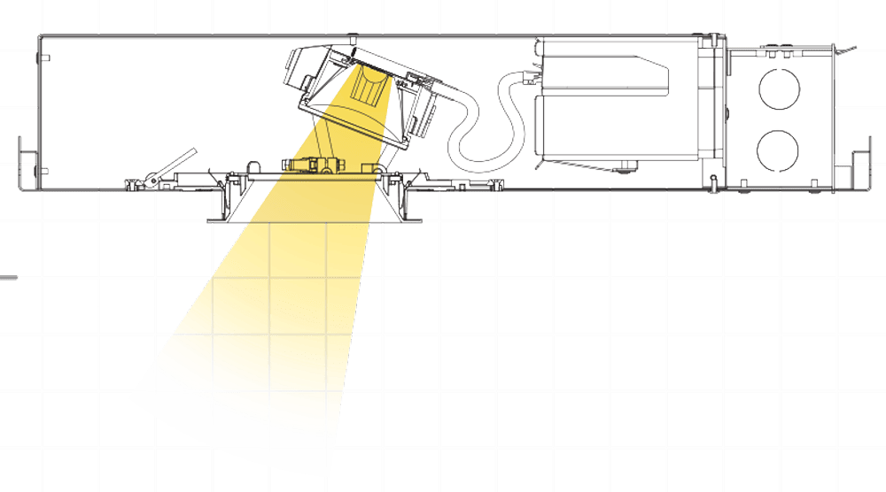 Technical diagram showing Ketra&rsquo;s advanced lighting optics